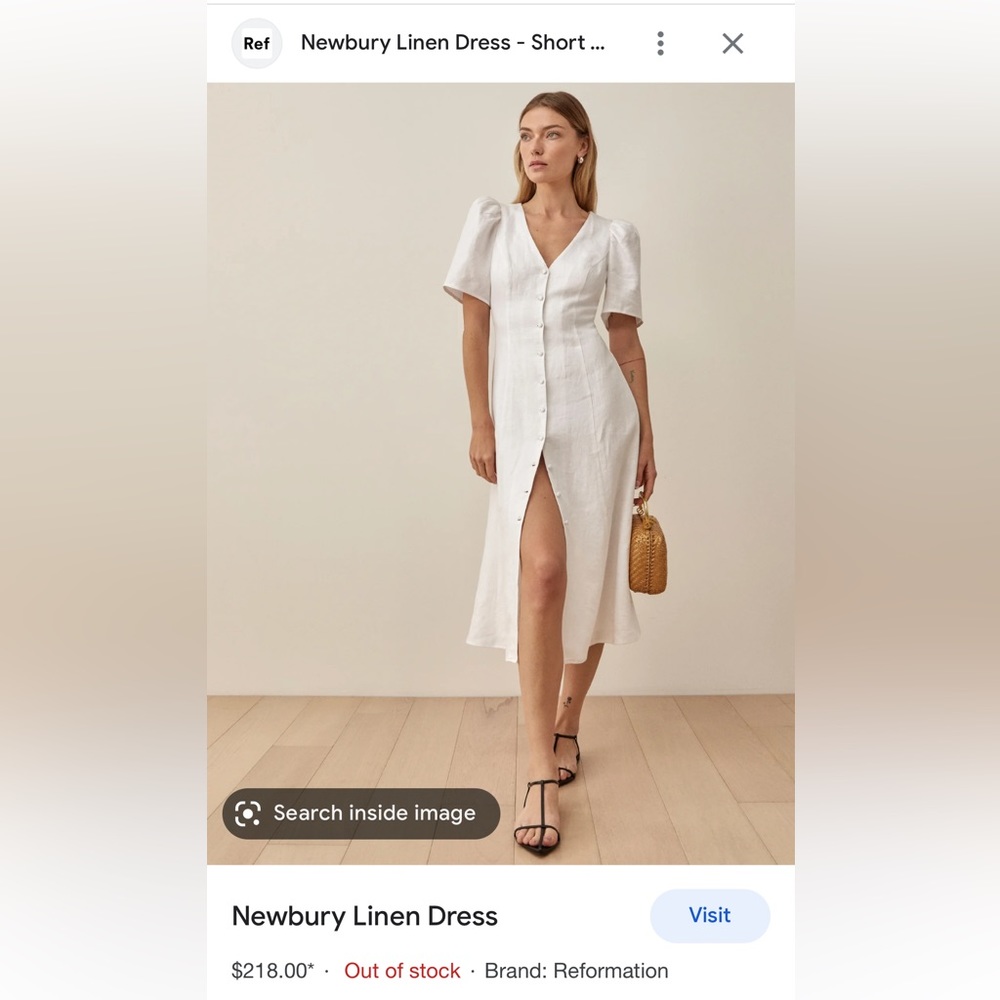 Reformation Newbury white size 6 NWT